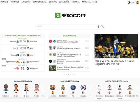Página web de Besoccer